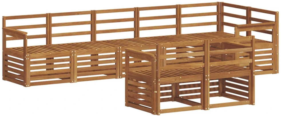 Lauko sofos komplektas 8 vnt. Natūrali Poliesteris