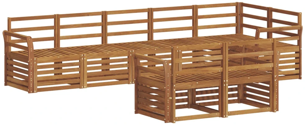 Lauko sofos komplektas 8 vnt. Natūrali Poliesteris