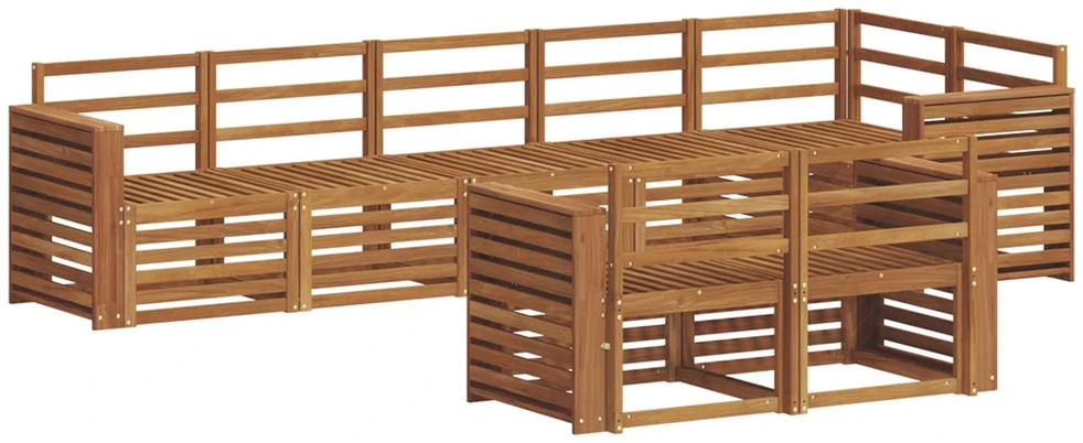 Lauko sofos komplektas 8 vnt. Natūrali Poliesteris