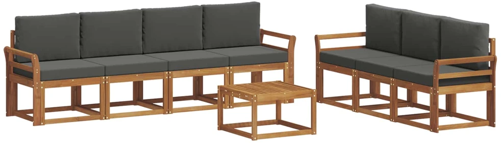Lauko sofos komplektas 8 vnt. Natūralus ir antracitas