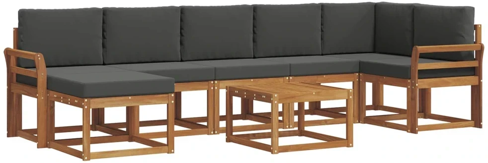 Lauko sofos komplektas 8 vnt. Natūralus ir antracitas