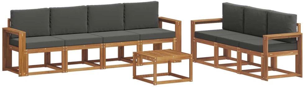 Lauko sofos komplektas 8 vnt. Natūralus ir antracitas