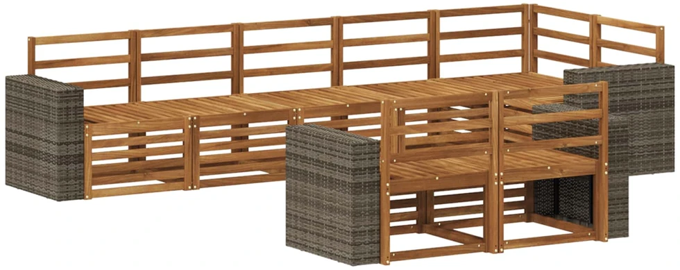 Lauko sofos komplektas 8 vnt. 8 vietos Natūrali