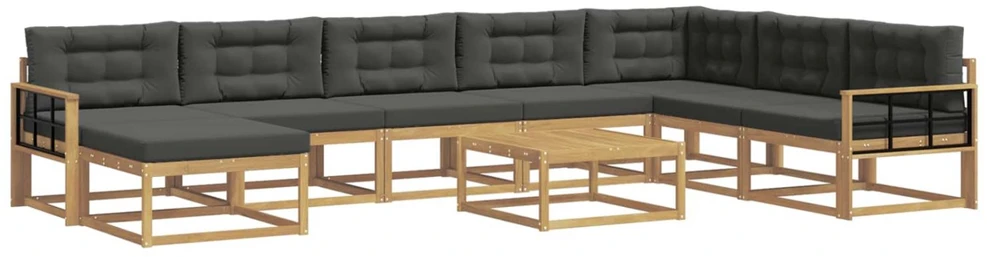 Lauko sofos komplektas 9 vnt. Balta ir antracito