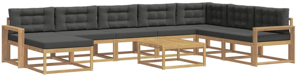 Lauko sofos komplektas 9 vnt. Balta ir antracito