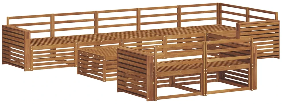 Lauko sofos komplektas 9 vnt. 8 vietos Natūrali