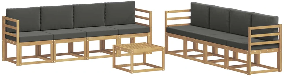 Lauko sofos komplektas 9 vnt. Balta ir antracito