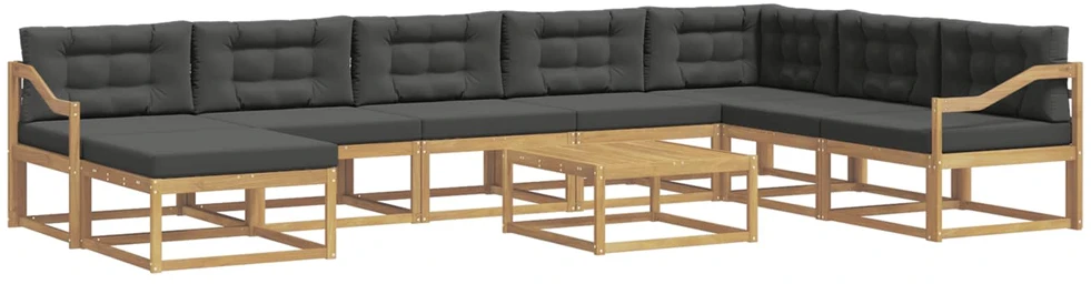 Lauko sofos komplektas 9 vnt. Balta ir antracito