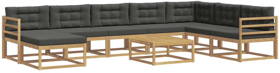 Lauko sofos komplektas 9 vnt. Balta ir antracito
