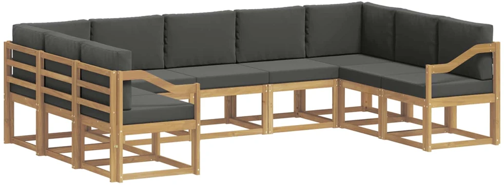 Lauko sofos komplektas 9 vnt. 9 vietos Balta ir antracito