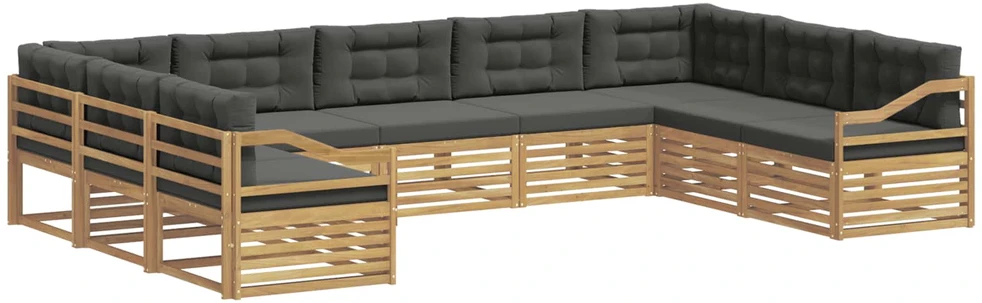 Lauko sofos komplektas 9 vnt. 9 vietos Balta ir antracito