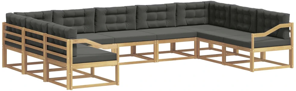 Lauko sofos komplektas 9 vnt. Balta ir antracito