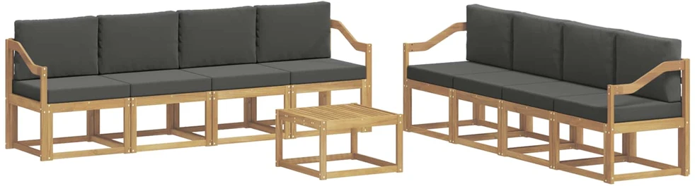 Lauko sofos komplektas 9 vnt. Balta ir antracito