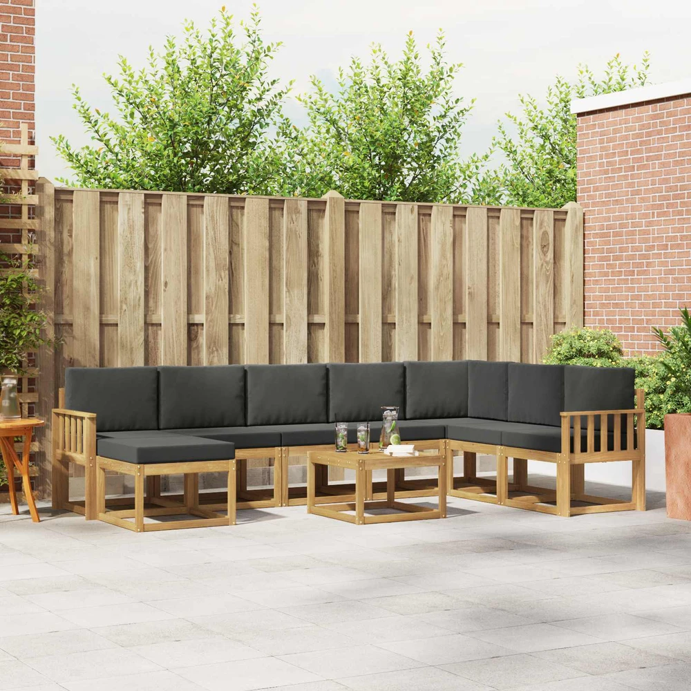 Lauko sofos komplektas 9 vnt. Balta ir antracito