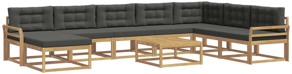 Lauko sofos komplektas 9 vnt. Balta ir antracito