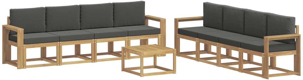 Lauko sofos komplektas 9 vnt. Balta ir antracito