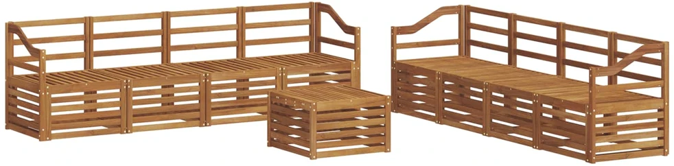 Lauko sofos komplektas 9 vnt. Natūrali