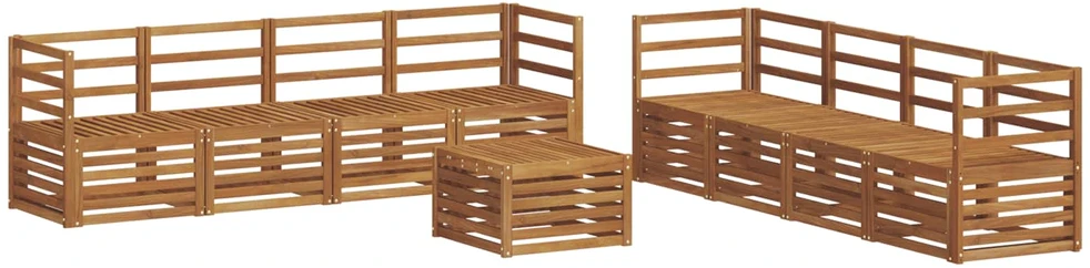 Lauko sofos komplektas 9 vnt. Natūrali