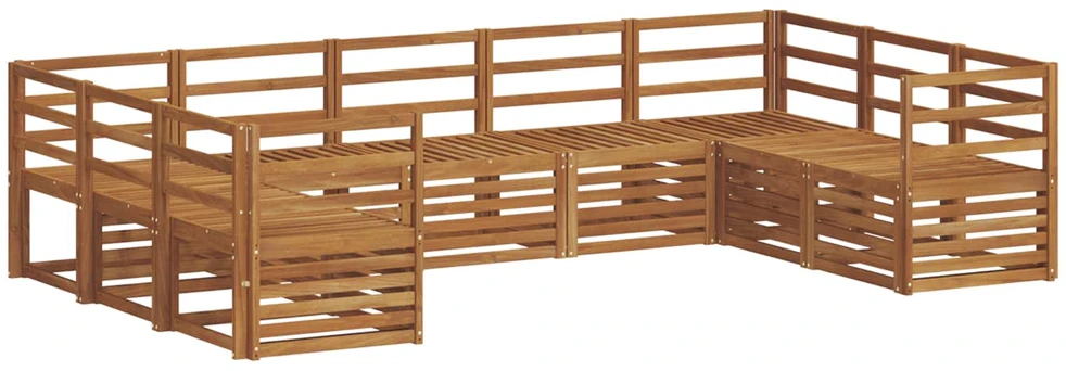 Lauko sofos komplektas 9 vnt. Natūrali