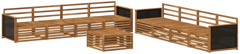 Lauko sofos komplektas 9 vnt. Natūrali