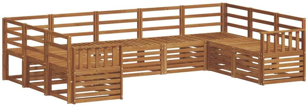 Lauko sofos komplektas 9 vnt. Natūrali