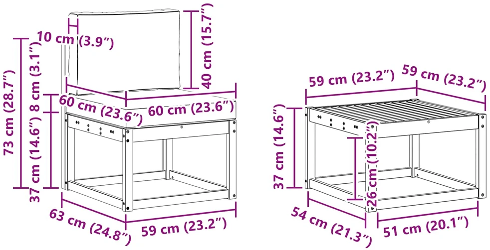 Lauko sofos komplektas 9 vnt. Natūralus ir bežinis