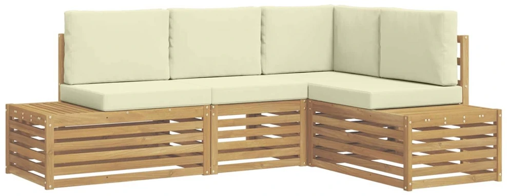 Lauko sofos komplektas Balta 213,5 x 154,5 x 73 cm Poliesteris