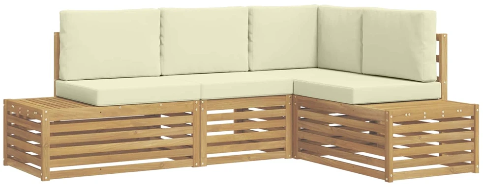 Lauko sofos komplektas Balta 213,5 x 154,5 x 73 cm Poliesteris