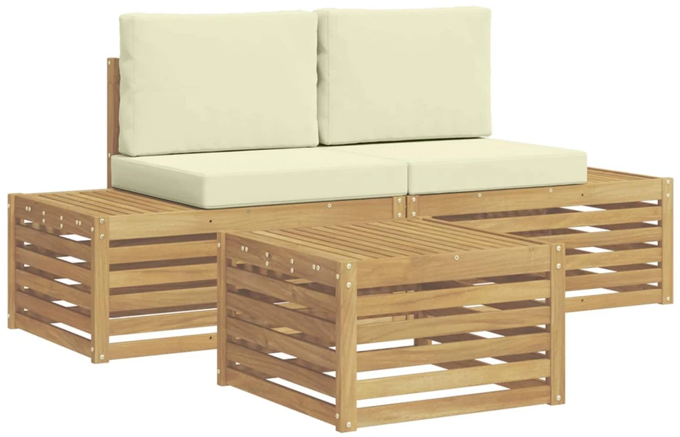 Lauko sofos komplektas Balta 59 x 59 x 37 cm Poliesteris