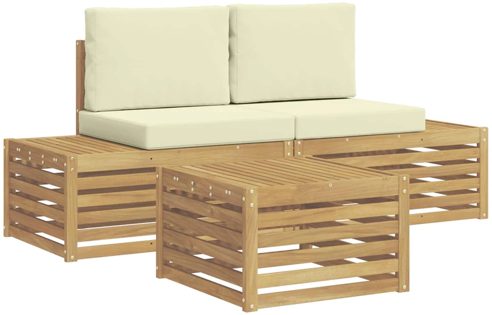 Lauko sofos komplektas Balta 59 x 59 x 37 cm Poliesteris