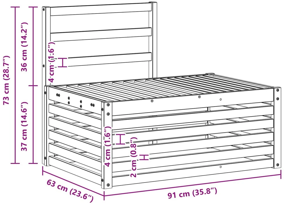 Lauko sofos komplektas Balta 91 x 63 x 73 cm