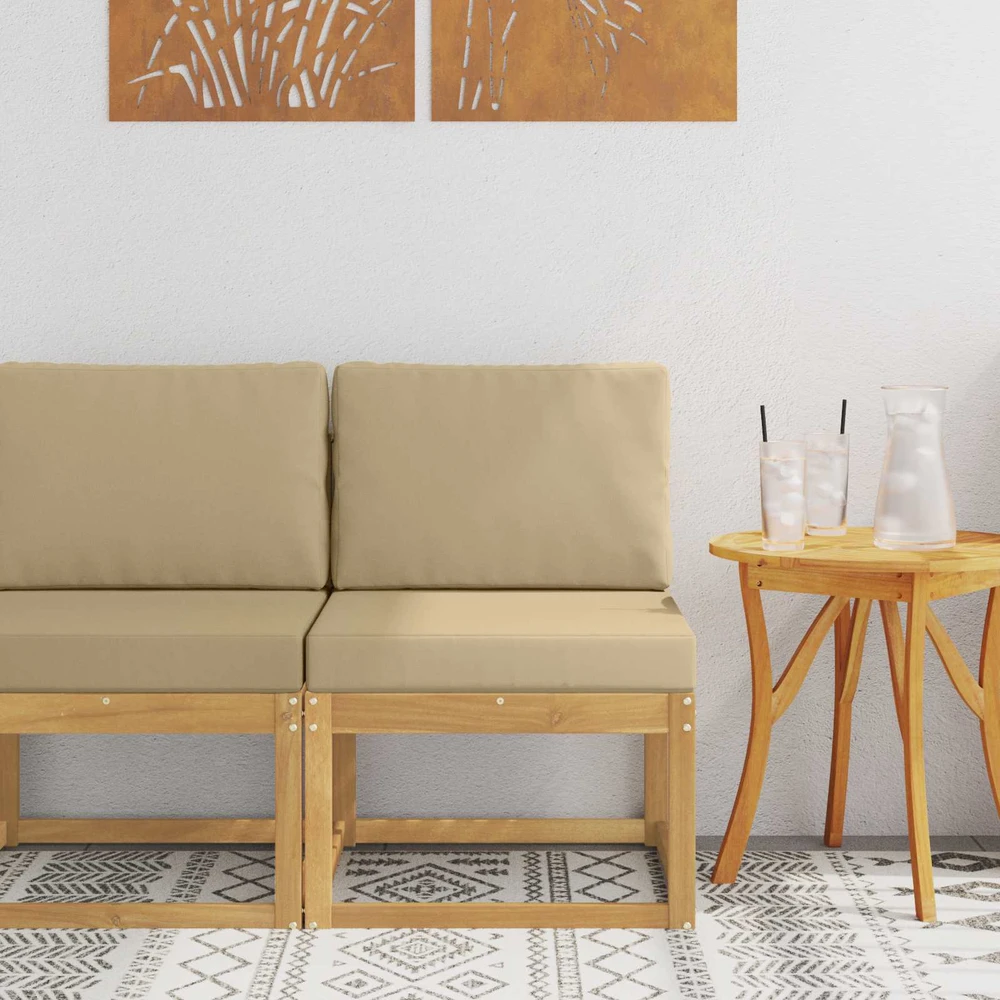 Lauko sofos komplektas Balta ir kreminė 59 x 63 x 73 cm