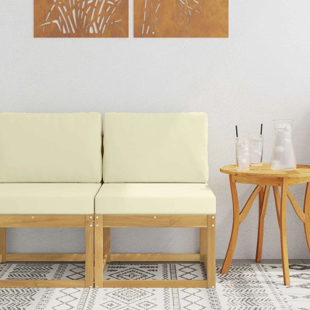 Lauko sofos komplektas Balta ir kreminė 59 x 63 x 73 cm