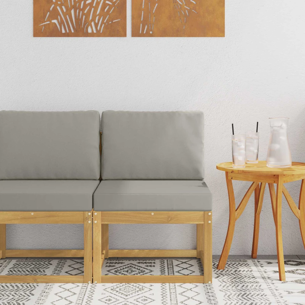 Lauko sofos komplektas Balta ir šviesiai pilka 59 x 63 x 73 cm