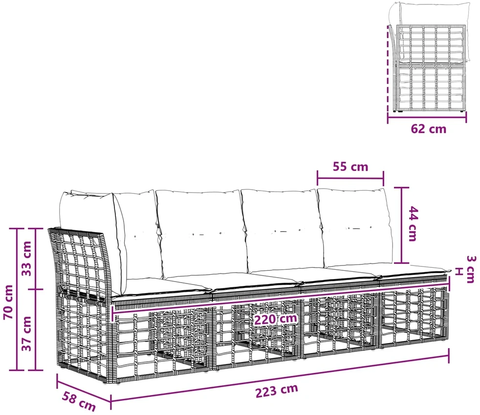 Lauko sofos komplektas 12 vietos