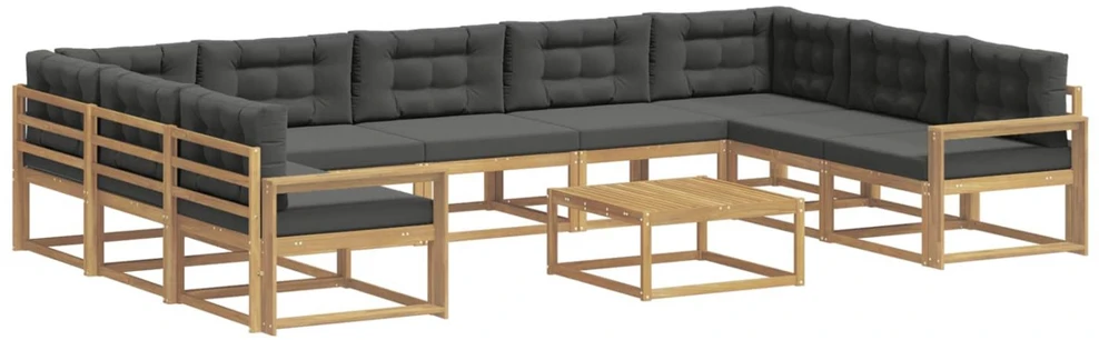 Lauko sofos komplektas 10 vnt. Balta ir antracito
