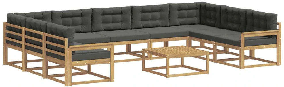 Lauko sofos komplektas 10 vnt. Balta ir antracito
