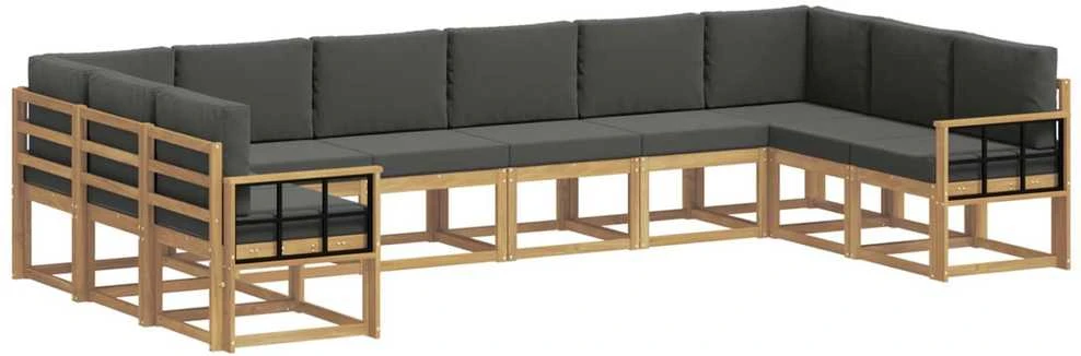 Lauko sofos komplektas 10 vnt. Balta ir antracito
