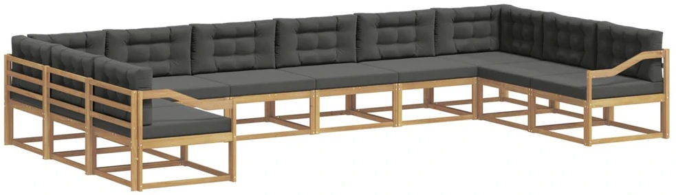 Lauko sofos komplektas 10 vnt. Balta ir antracito