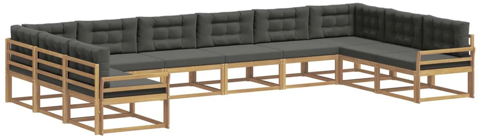 Lauko sofos komplektas 10 vnt. Balta ir antracito