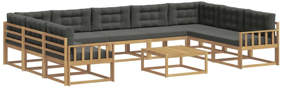 Lauko sofos komplektas 10 vnt. Balta ir antracito