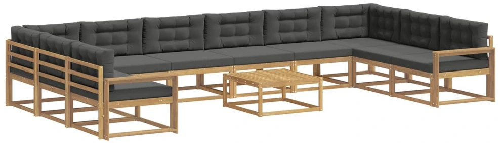Lauko sofos komplektas 11 vnt. Balta ir antracito
