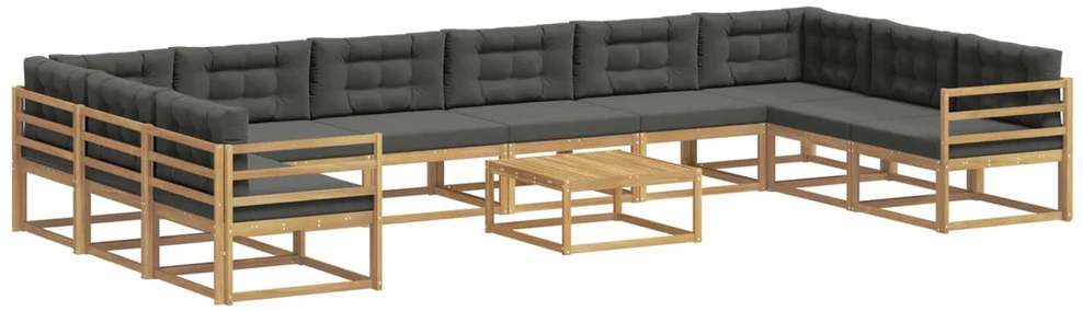 Lauko sofos komplektas 11 vnt. Balta ir antracito
