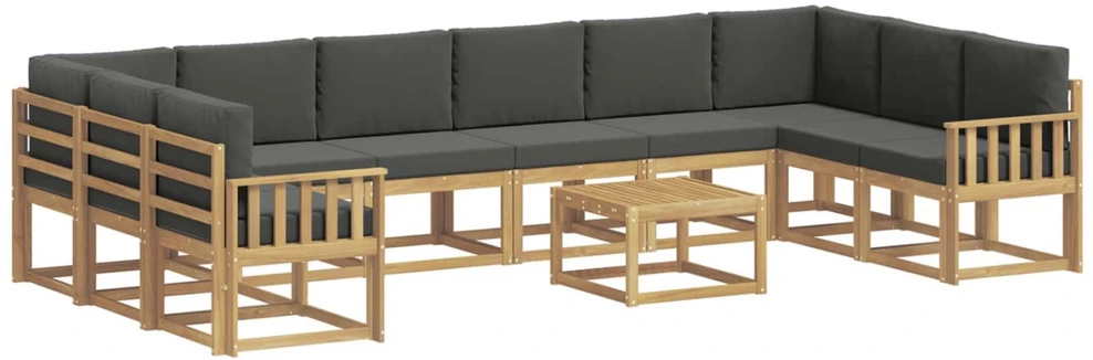 Lauko sofos komplektas 11 vnt. Balta ir antracito