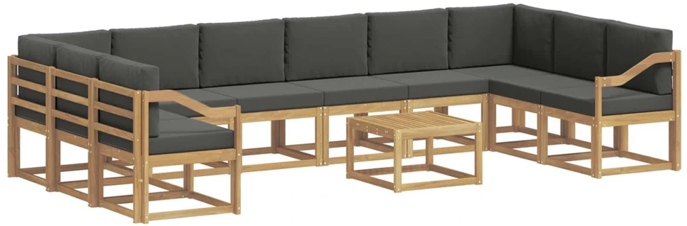 Lauko sofos komplektas 11 vnt. Balta ir antracito
