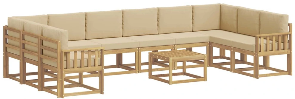 Lauko sofos komplektas 11 vnt. Balta ir kreminė
