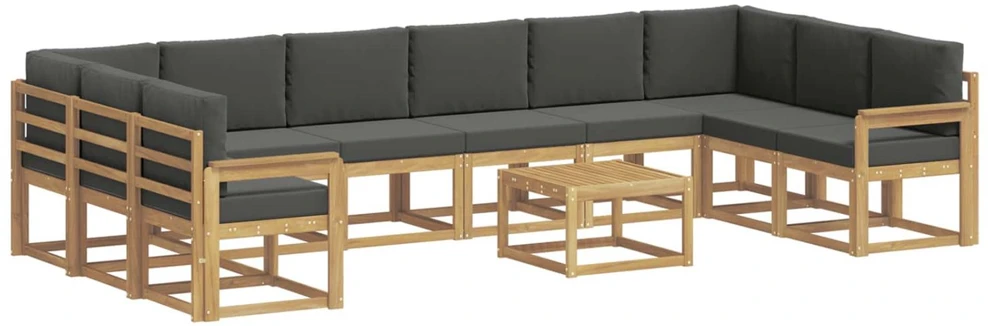 Lauko sofos komplektas 11 vnt. Balta ir antracito