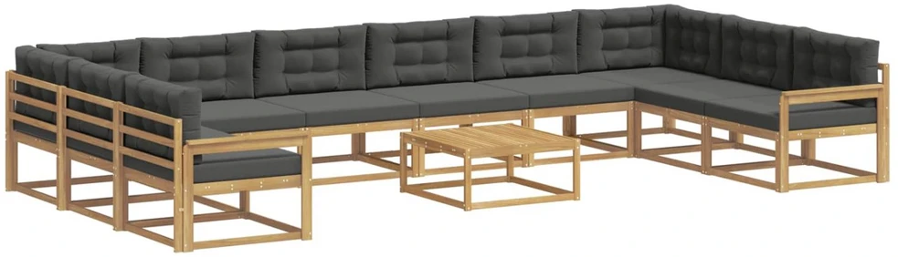 Lauko sofos komplektas 11 vnt. Balta ir antracito
