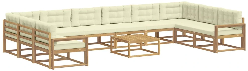 Lauko sofos komplektas 11 vnt. Balta ir kreminė