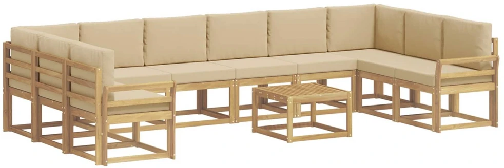 Lauko sofos komplektas 11 vnt. Balta ir kreminė